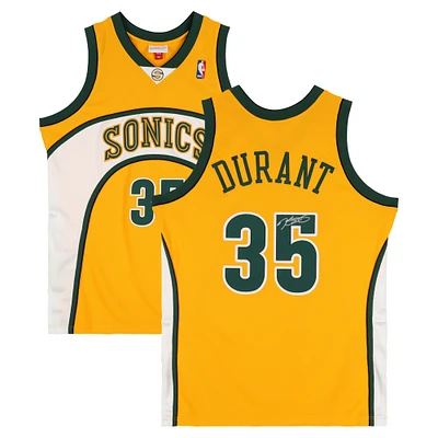 Kevin Durant Seattle SuperSonics Autographed Mitchell & Ness Gold 2007-08 Authentic Jersey