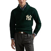 Men's Polo Ralph Lauren  Green New York Yankees Cooperstown Collection Pullover Sweater