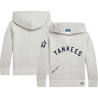 Youth Polo Ralph Lauren Heather Gray New York Yankees Pullover Hoodie