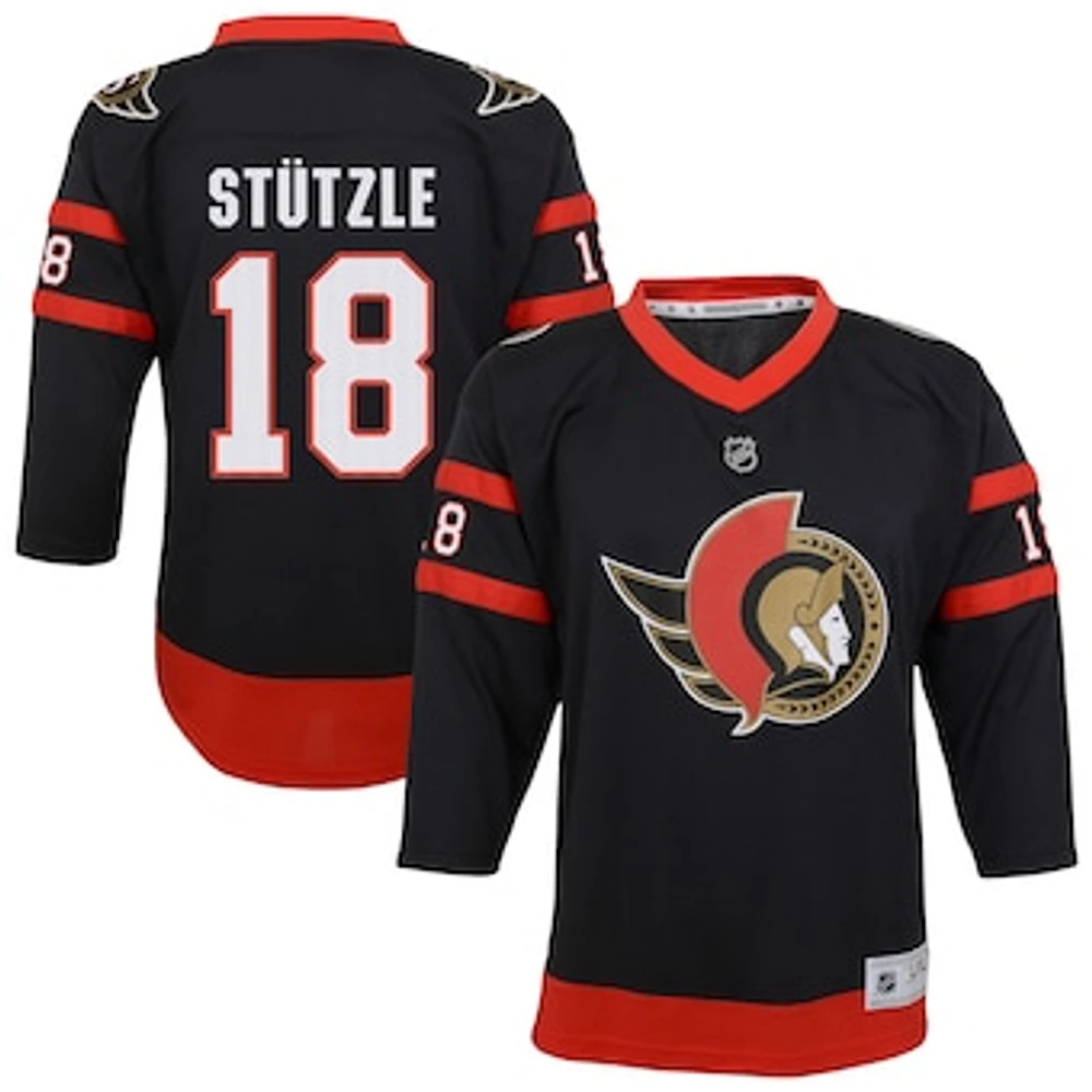 Youth Tim Stutzle Black Ottawa Senators Home Replica Player Jersey