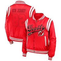 Women's WEAR by Erin Andrews  Red New Jersey Devils Baller Full-Zip Bomber Jacket