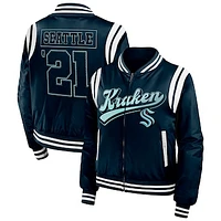 Women's WEAR by Erin Andrews  Deep Sea Blue Seattle Kraken Baller Full-Zip Bomber Jacket