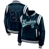 Women's WEAR by Erin Andrews  Deep Sea Blue Seattle Kraken Baller Full-Zip Bomber Jacket