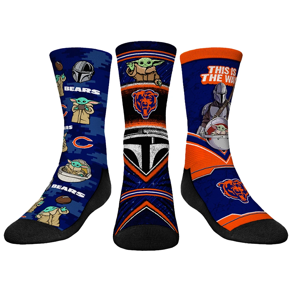 Youth Rock Em Socks Chicago Bears 3-Pack Mandalorian Crew