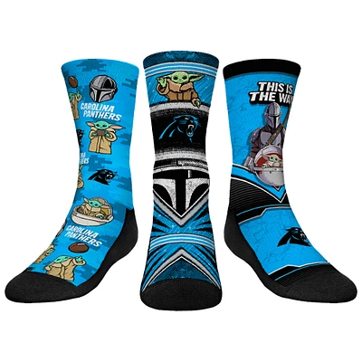 Youth Rock Em Socks Carolina Panthers 3-Pack Mandalorian Crew