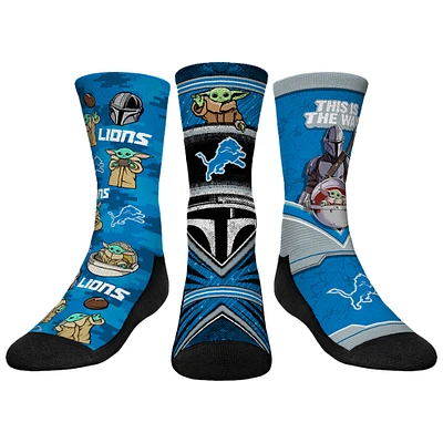 Youth Rock Em Socks Detroit Lions 3-Pack Mandalorian Crew