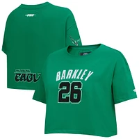 Women's Pro Standard Saquon Barkley Kelly Green Philadelphia Eagles Player Name & Number Cropped Boxy T-Shirt