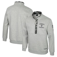 Men's Colosseum Heather Gray Tennessee Volunteers OORAH OHT Military Appreciation Fleece Quarter-Zip Jacket