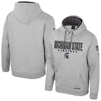 Men's Colosseum Heather Gray Michigan State Spartans Oorah OHT Military Appreciation Pullover Hoodie