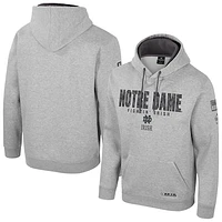 Men's Colosseum Heather Gray Notre Dame Fighting Irish Oorah OHT Military Appreciation Pullover Hoodie