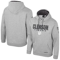 Men's Colosseum Heather Gray Clemson Tigers Oorah OHT Military Appreciation Pullover Hoodie