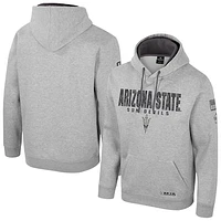 Men's Colosseum Heather Gray Arizona State Sun Devils Oorah OHT Military Appreciation Pullover Hoodie