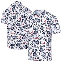 Men's Reyn Spooner White Atlanta Braves Performance Polo