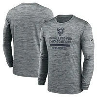 Men's Nike Gray Chicago Bears Sideline Velocity Performance Long Sleeve T-Shirt