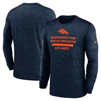 Men's Nike Navy Denver Broncos Sideline Velocity Performance Long Sleeve T-Shirt