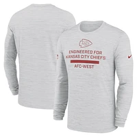 Men's Nike Ash Kansas City Chiefs Sideline Velocity Performance Long Sleeve T-Shirt