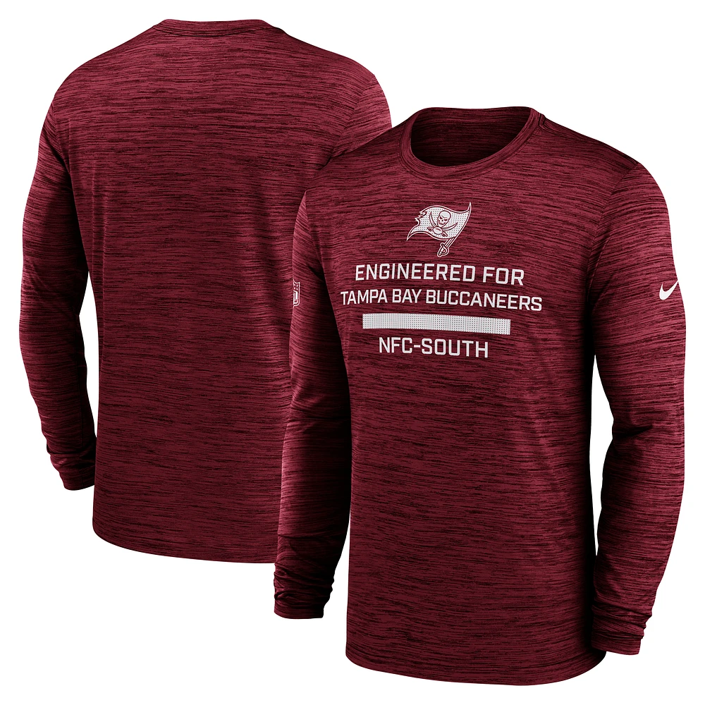 Men's Nike Red Tampa Bay Buccaneers Sideline Velocity Performance Long Sleeve T-Shirt