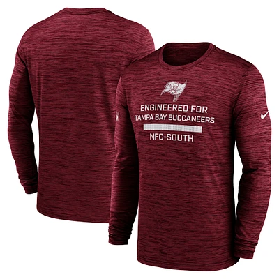 Men's Nike Red Tampa Bay Buccaneers Sideline Velocity Performance Long Sleeve T-Shirt