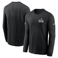 Men's Nike Black Minnesota Vikings Sideline Performance Long Sleeve T-Shirt