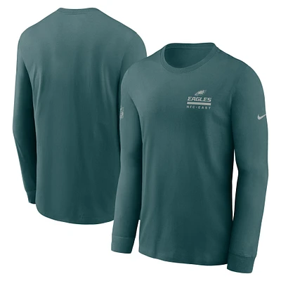 Men's Nike Midnight Green Philadelphia Eagles Sideline Performance Long Sleeve T-Shirt
