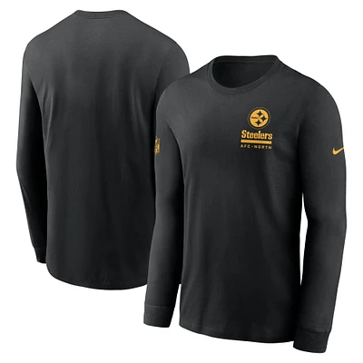 Men's Nike Black Pittsburgh Steelers Sideline Performance Long Sleeve T-Shirt
