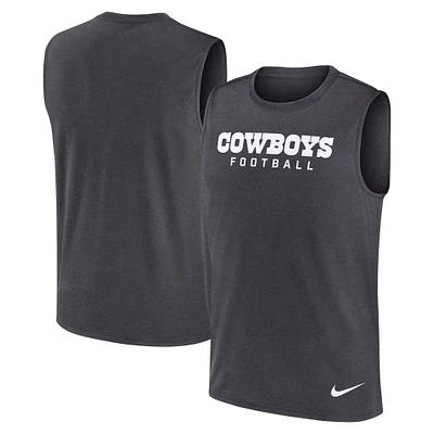 Men's Nike Charcoal Dallas Cowboys Primetime Legend Performance Muscle Tank Top