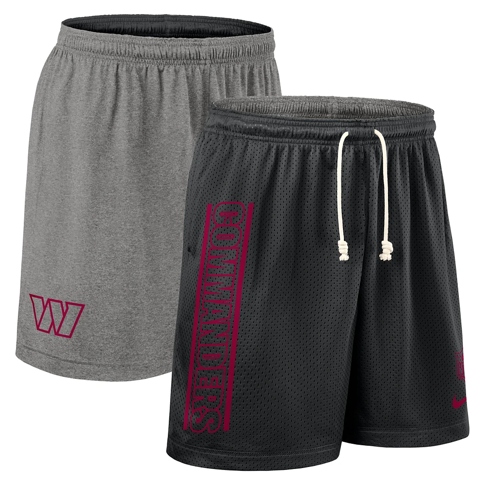 Men's Nike Black Washington Commanders Sideline Reversible Performance Shorts