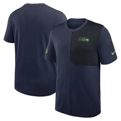 Men's Nike College Navy Seattle Seahawks Sideline UV Performance Coach Shirt