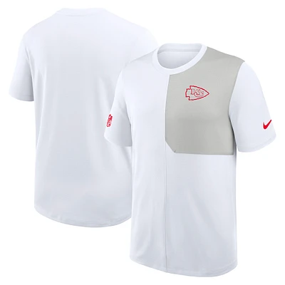 Men's Nike White Kansas City Chiefs Sideline UV Performance Coach Shirt