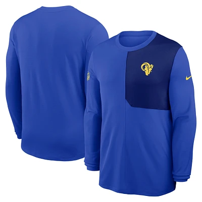 Men's Nike Royal Los Angeles Rams Sideline Coach UV Performance Long Sleeve T-Shirt