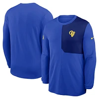 Men's Nike Royal Los Angeles Rams Sideline Coach UV Performance Long Sleeve T-Shirt
