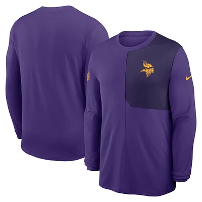 Men's Nike Minnesota Vikings Sideline Coach UV Performance Long Sleeve T-Shirt
