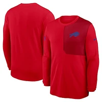 Men's Nike Red Buffalo Bills Sideline Coaches UV Performance Long Sleeve T-Shirt