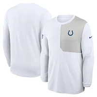 Men's Nike White Indianapolis Colts Sideline Coach UV Performance Long Sleeve T-Shirt