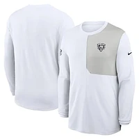 Men's Nike White Chicago Bears Sideline Coach UV Performance Long Sleeve T-Shirt