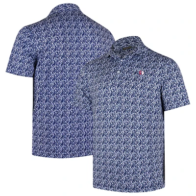 Men's Navy Cleveland Guardians 4K Tri-Blend Polo