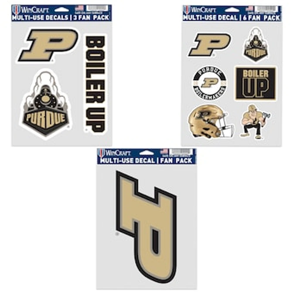 WinCraft Purdue Boilermakers Three-Pack Fan Decal Set