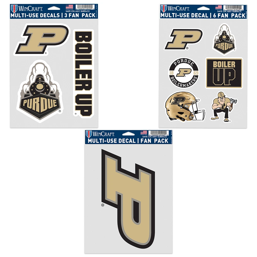 WinCraft Purdue Boilermakers Three-Pack Fan Decal Set