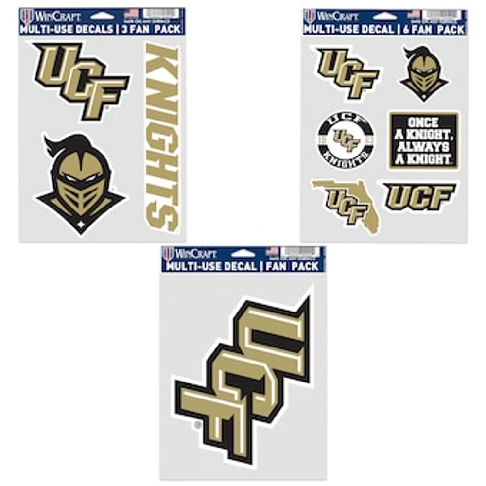 WinCraft UCF Knights Three-Pack Fan Decal Set