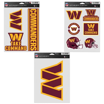 WinCraft Washington Commanders Three-Pack Fan Decal Set