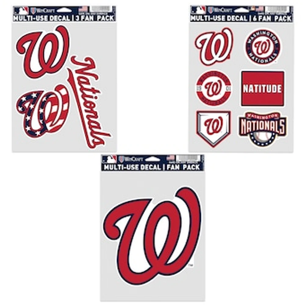 WinCraft Washington Nationals Three-Pack Fan Decal Set