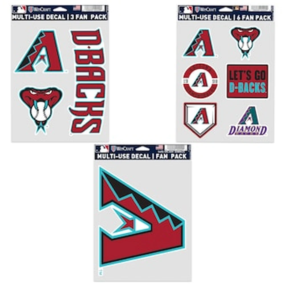 WinCraft Arizona Diamondbacks Three-Pack Fan Decal Set