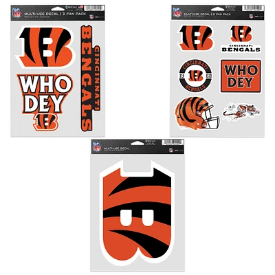 WinCraft Cincinnati Bengals Three-Pack Fan Decal Set