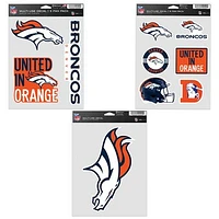 WinCraft Denver Broncos Three-Pack Fan Decal Set