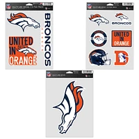 WinCraft Denver Broncos Three-Pack Fan Decal Set