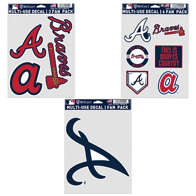 WinCraft Atlanta Braves Three-Pack Fan Decal Set