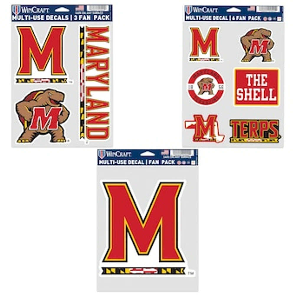 WinCraft Maryland Terrapins Three-Pack Fan Decal Set