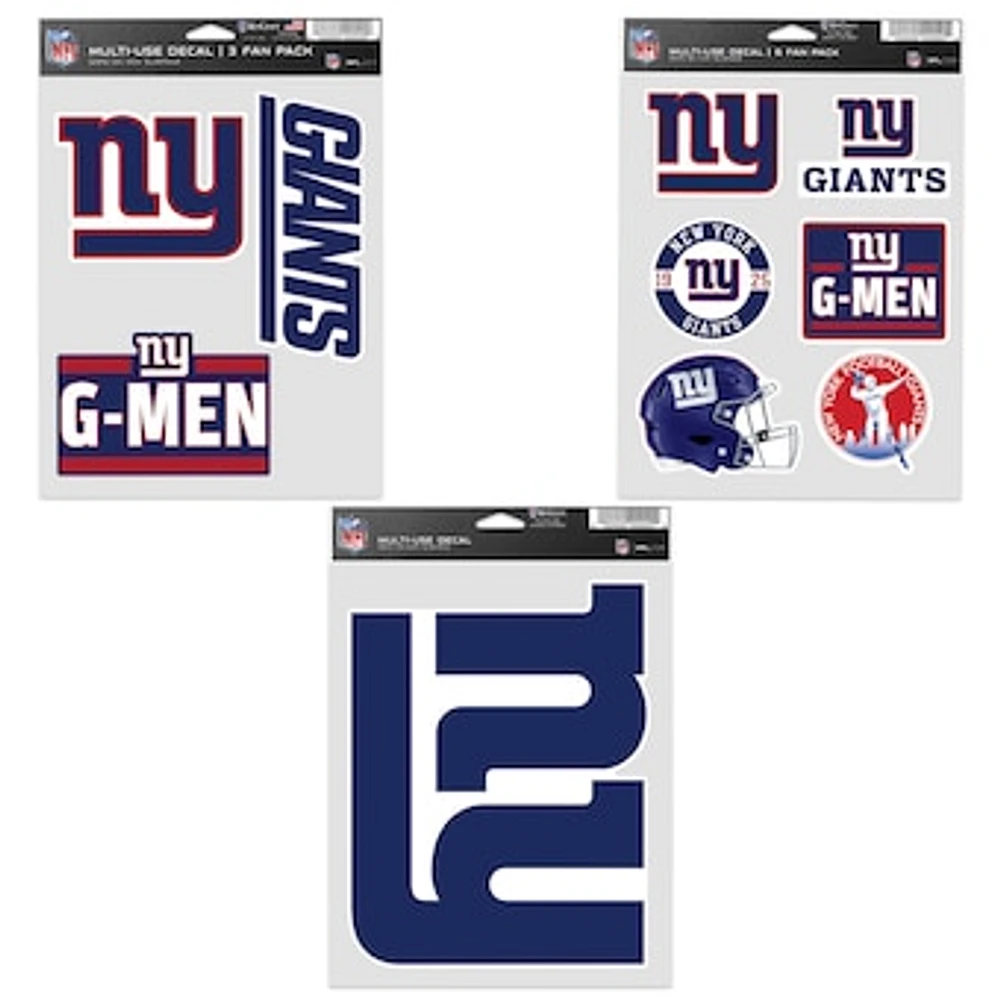 WinCraft New York Giants Three-Pack Fan Decal Set