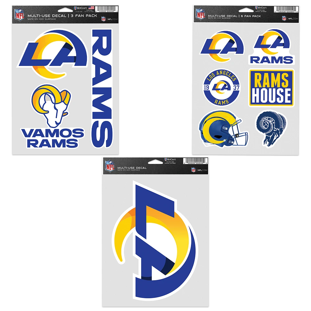 WinCraft Los Angeles Rams Three-Pack Fan Decal Set