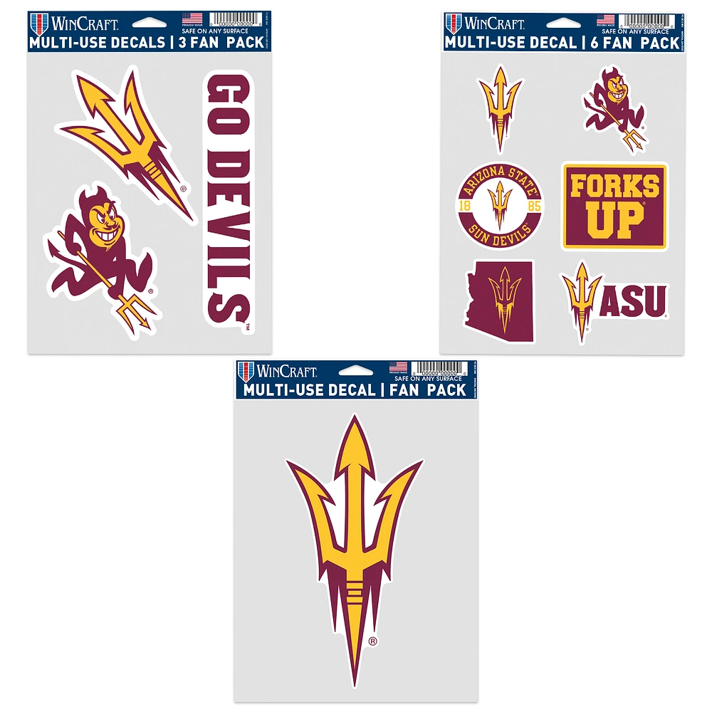 WinCraft Arizona State Sun Devils Three-Pack Fan Decal Set